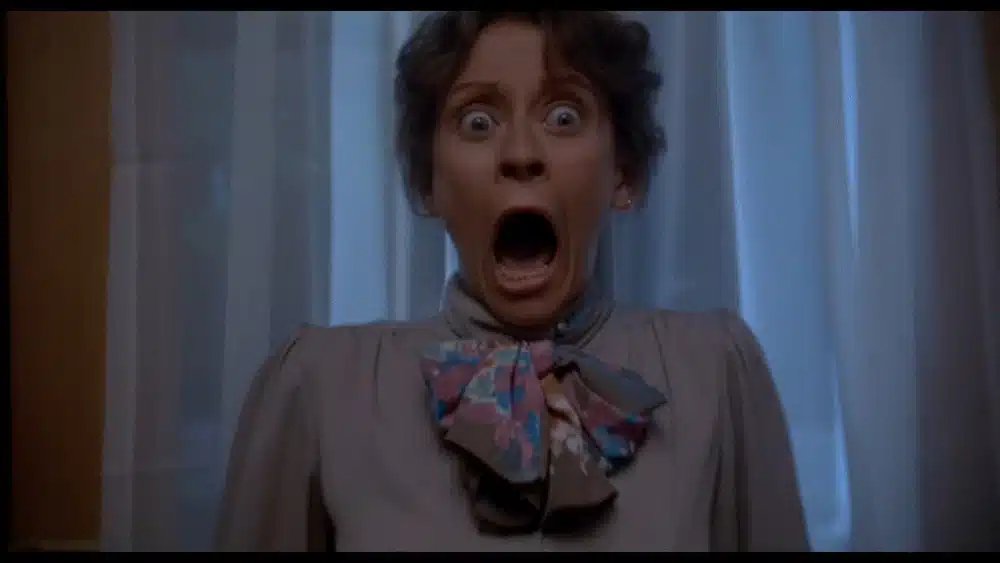 frightened woman