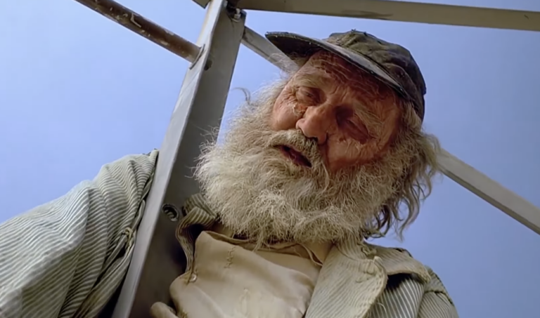 Old man with a weathered face